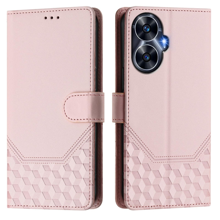 For Realme C55 4G Global / Narzo N55 Honeycomb Embossing RFID Leather Phone Case
