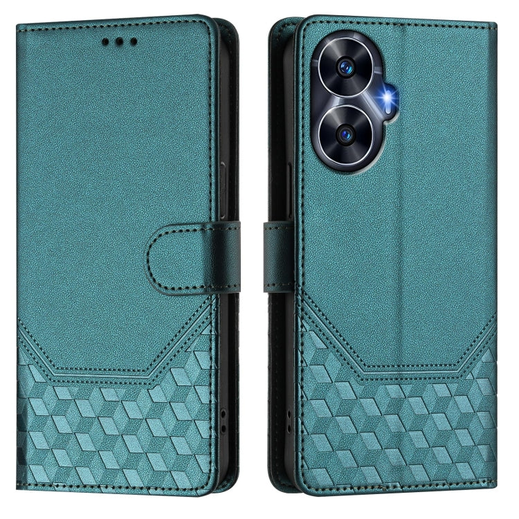 For Realme C55 4G Global / Narzo N55 Honeycomb Embossing RFID Leather Phone Case