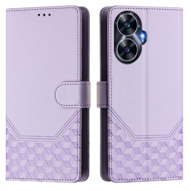 For Realme C55 4G Global / Narzo N55 Honeycomb Embossing RFID Leather Phone Case