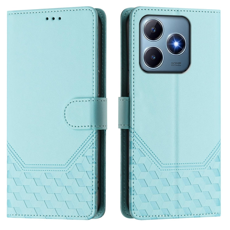 For Realme C63 / C61 Global Honeycomb Embossing RFID Leather Phone Case