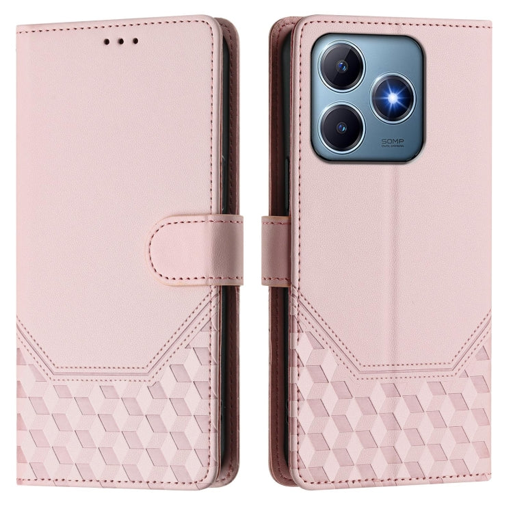 For Realme C63 / C61 Global Honeycomb Embossing RFID Leather Phone Case