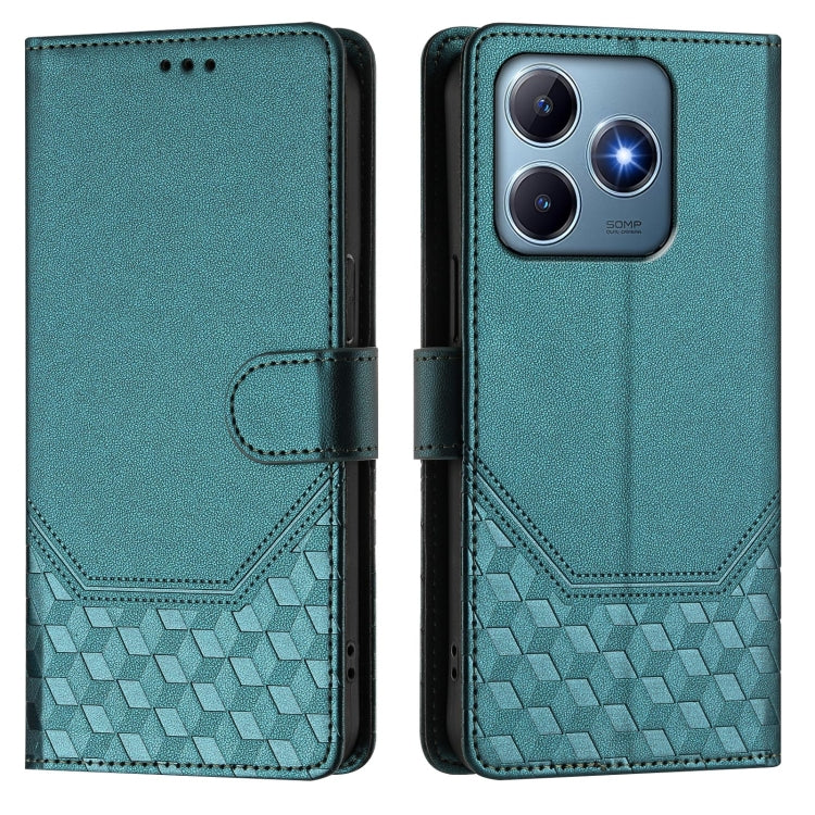 For Realme C63 / C61 Global Honeycomb Embossing RFID Leather Phone Case