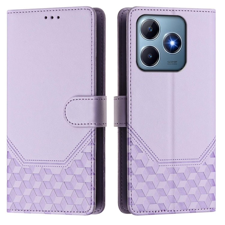 For Realme C63 / C61 Global Honeycomb Embossing RFID Leather Phone Case