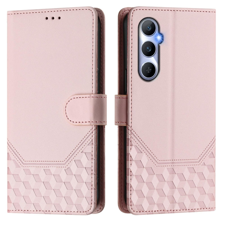 For Realme C65 4G Global Honeycomb Embossing RFID Leather Phone Case