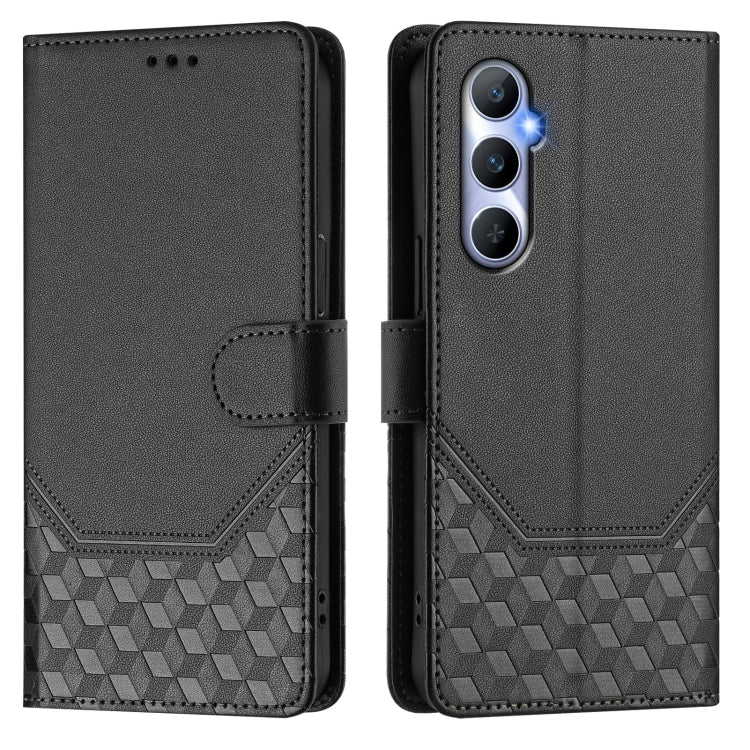 For Realme C65 4G Global Honeycomb Embossing RFID Leather Phone Case