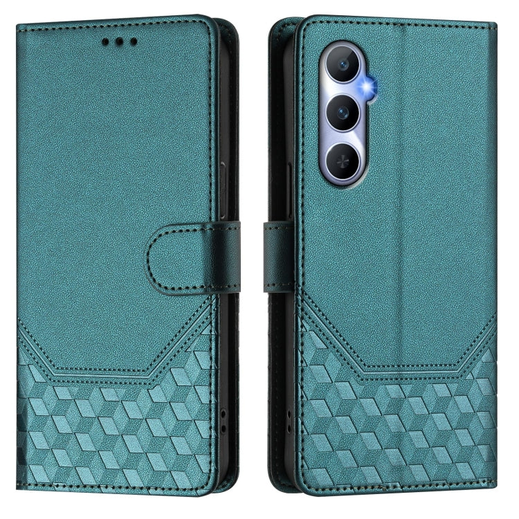 For Realme C65 4G Global Honeycomb Embossing RFID Leather Phone Case