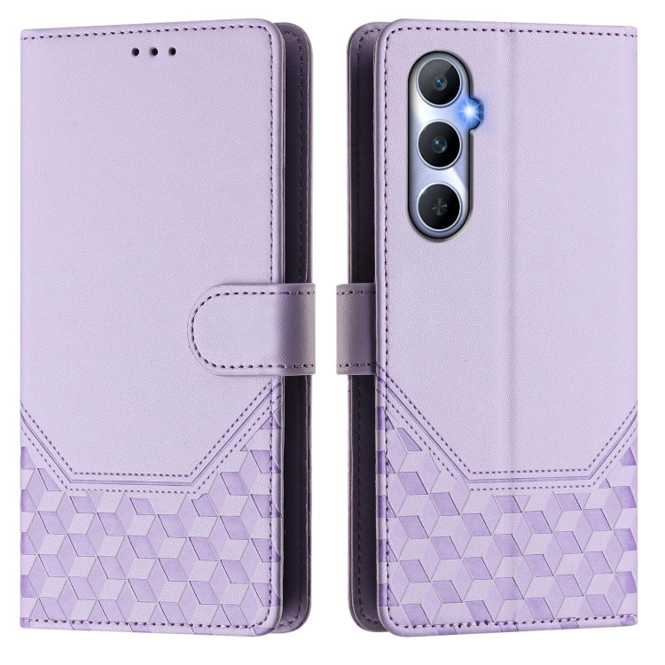 For Realme C65 4G Global Honeycomb Embossing RFID Leather Phone Case