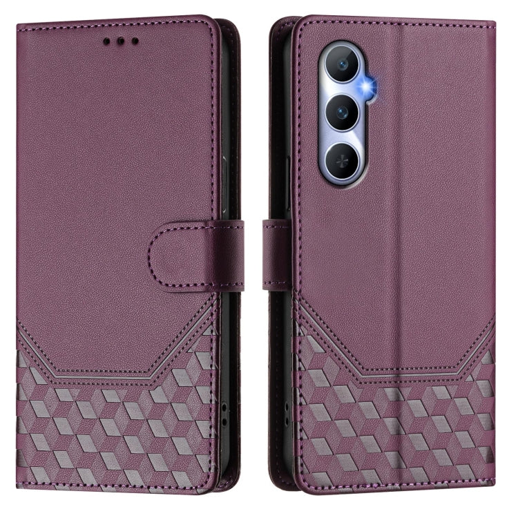 For Realme C65 4G Global Honeycomb Embossing RFID Leather Phone Case