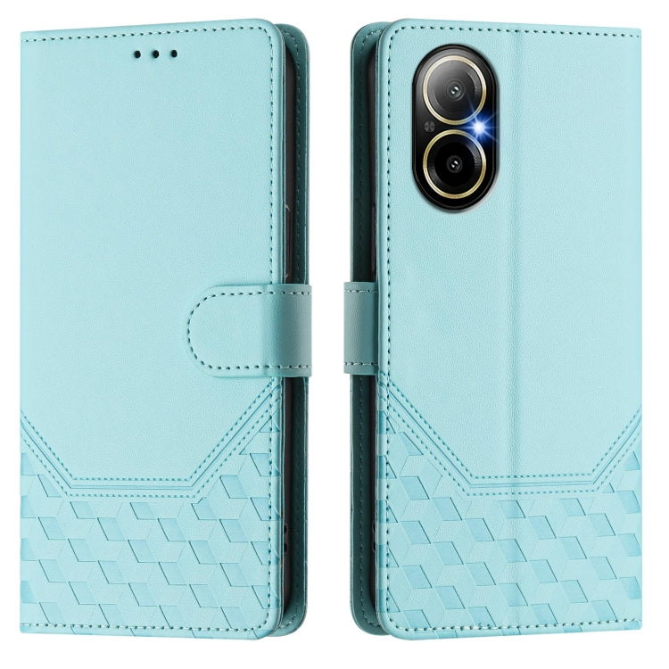 For Realme C67 4G Global Honeycomb Embossing RFID Leather Phone Case