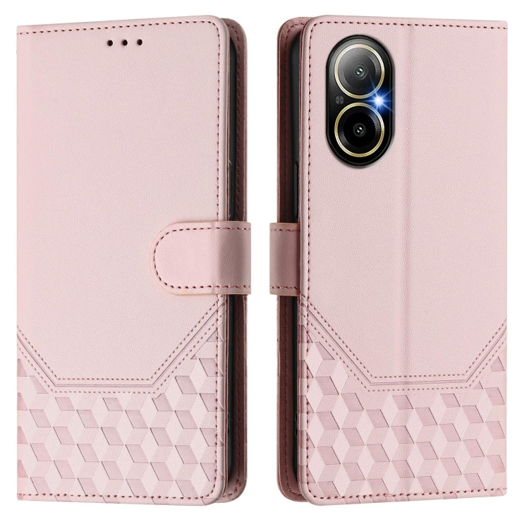For Realme C67 4G Global Honeycomb Embossing RFID Leather Phone Case