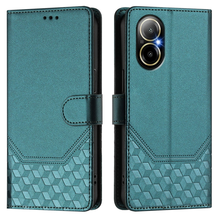 For Realme C67 4G Global Honeycomb Embossing RFID Leather Phone Case