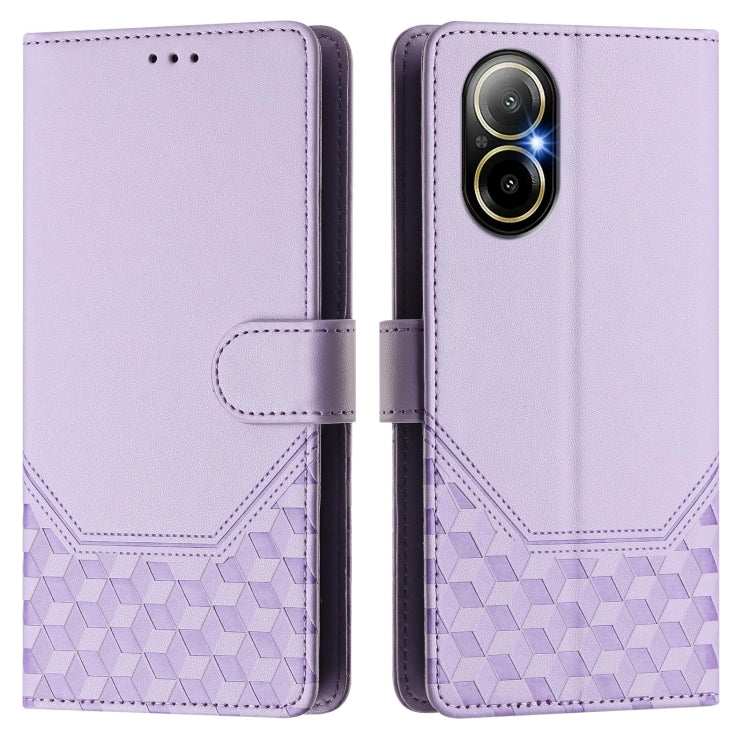 For Realme C67 4G Global Honeycomb Embossing RFID Leather Phone Case