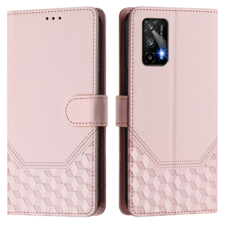 For Realme GT 5G / GT Neo 5G Honeycomb Embossing RFID Leather Phone Case