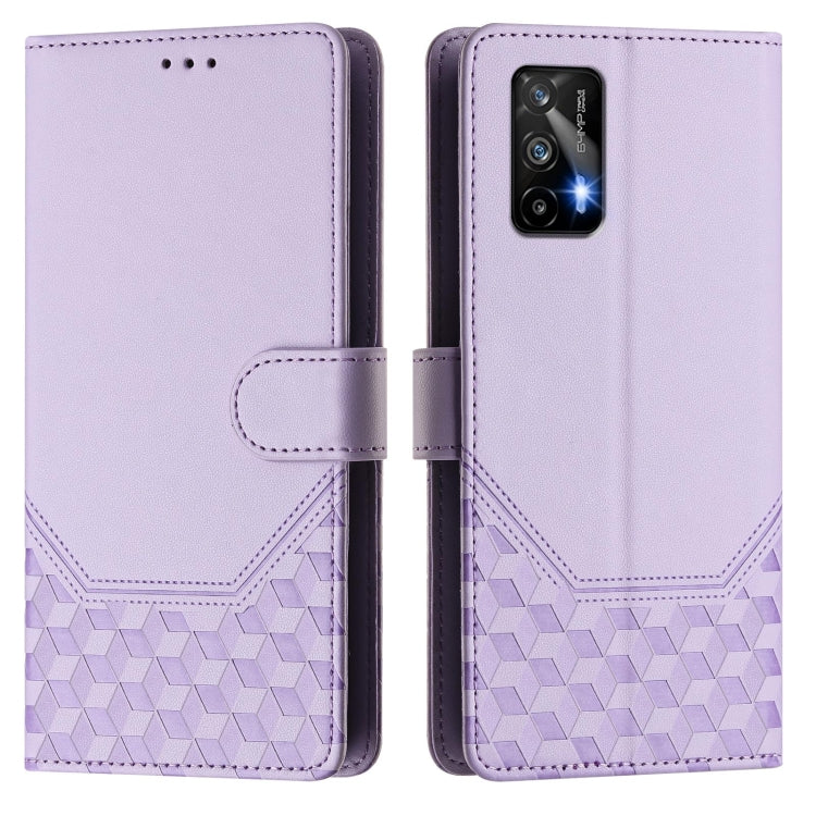 For Realme GT 5G / GT Neo 5G Honeycomb Embossing RFID Leather Phone Case