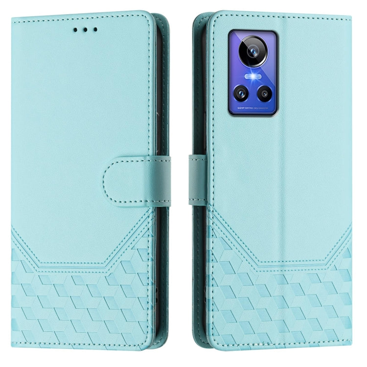 For Realme GT Neo 3 Honeycomb Embossing RFID Leather Phone Case