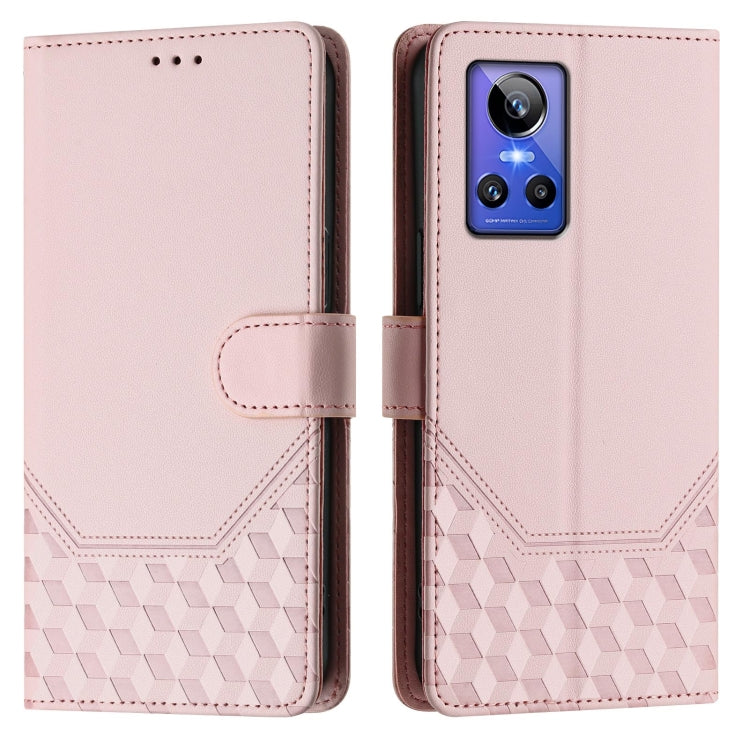 For Realme GT Neo 3 Honeycomb Embossing RFID Leather Phone Case