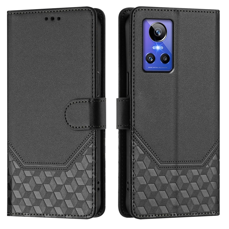 For Realme GT Neo 3 Honeycomb Embossing RFID Leather Phone Case