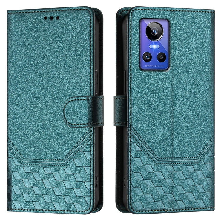 For Realme GT Neo 3 Honeycomb Embossing RFID Leather Phone Case