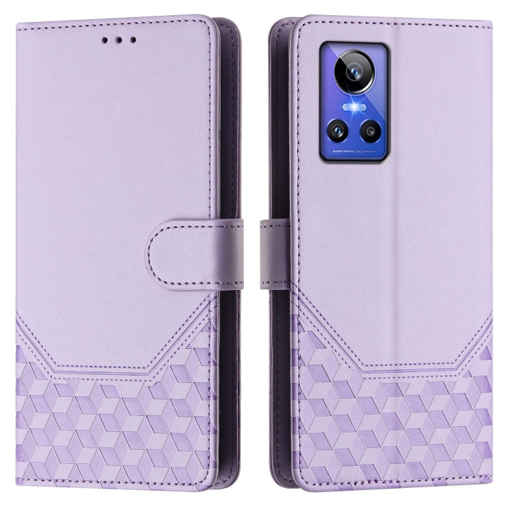 For Realme GT Neo 3 Honeycomb Embossing RFID Leather Phone Case