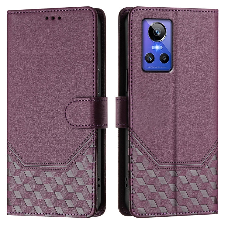 For Realme GT Neo 3 Honeycomb Embossing RFID Leather Phone Case