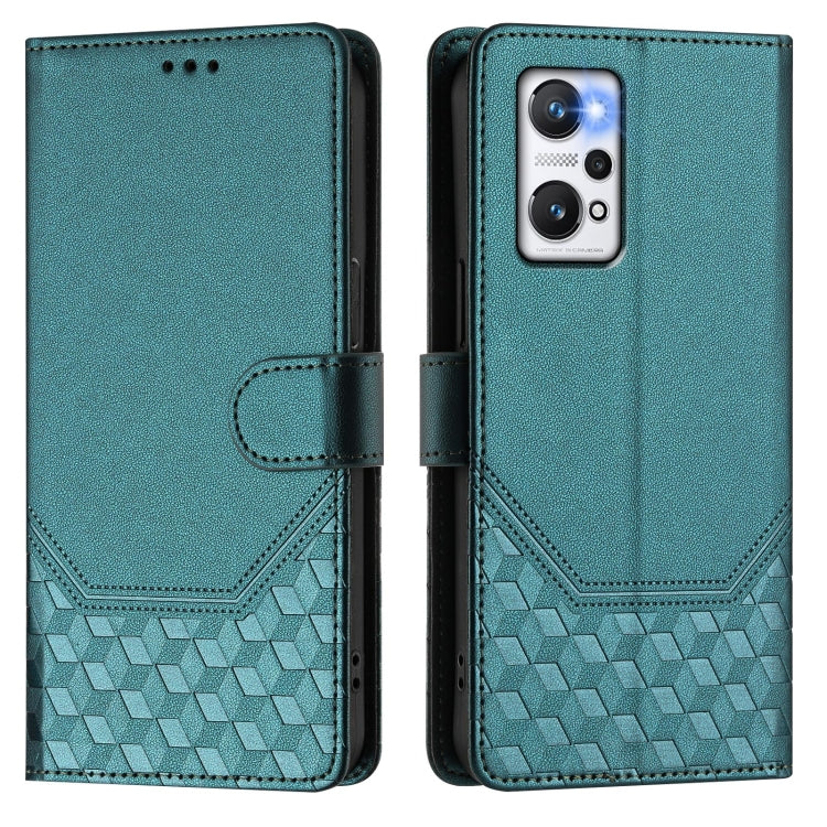 For Realme GT Neo 3T Honeycomb Embossing RFID Leather Phone Case