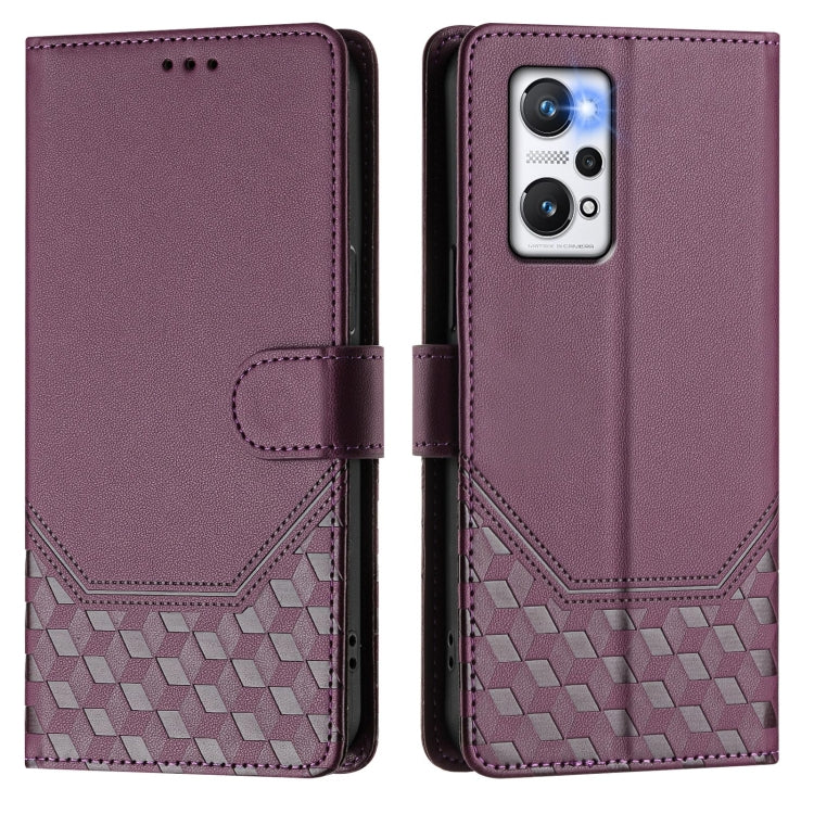 For Realme GT Neo 3T Honeycomb Embossing RFID Leather Phone Case