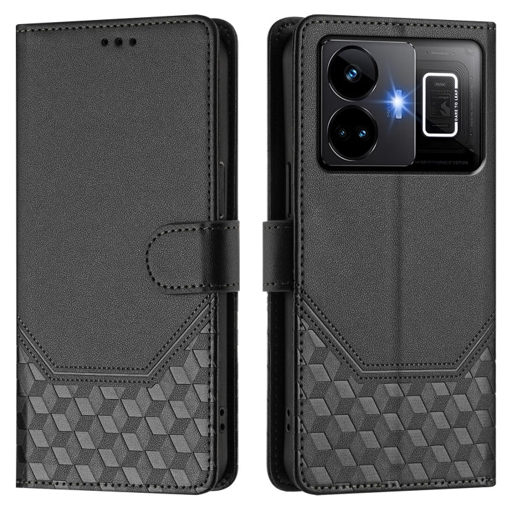 For Realme GT3  / GT5 240W Honeycomb Embossing RFID Leather Phone Case