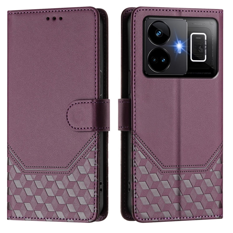 For Realme GT3  / GT5 240W Honeycomb Embossing RFID Leather Phone Case