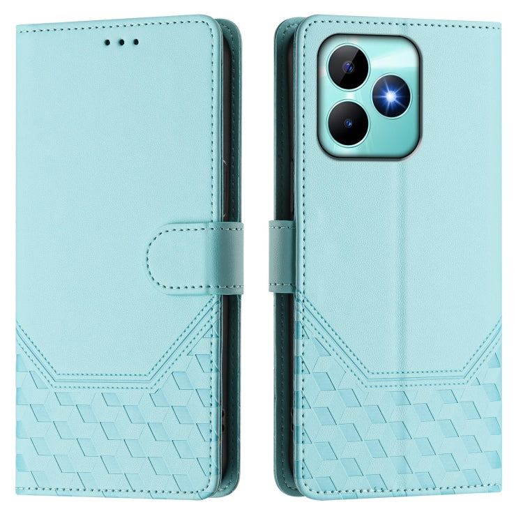 For Realme Note 50 4G Global / C51 / C53 Honeycomb Embossing RFID Leather Phone Case