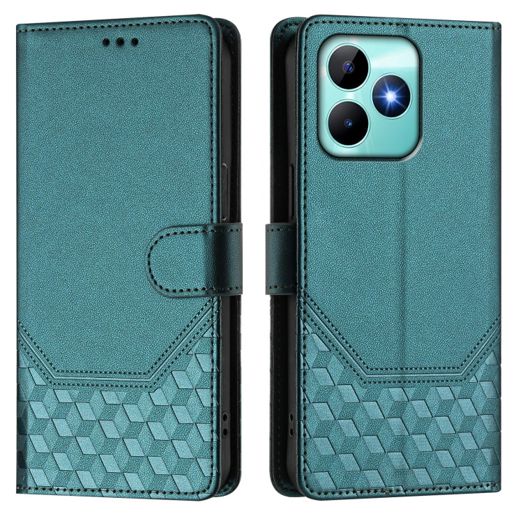 For Realme Note 50 4G Global / C51 / C53 Honeycomb Embossing RFID Leather Phone Case