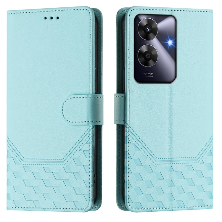 For Realme Note 60 4G Global / C61 India Honeycomb Embossing RFID Leather Phone Case