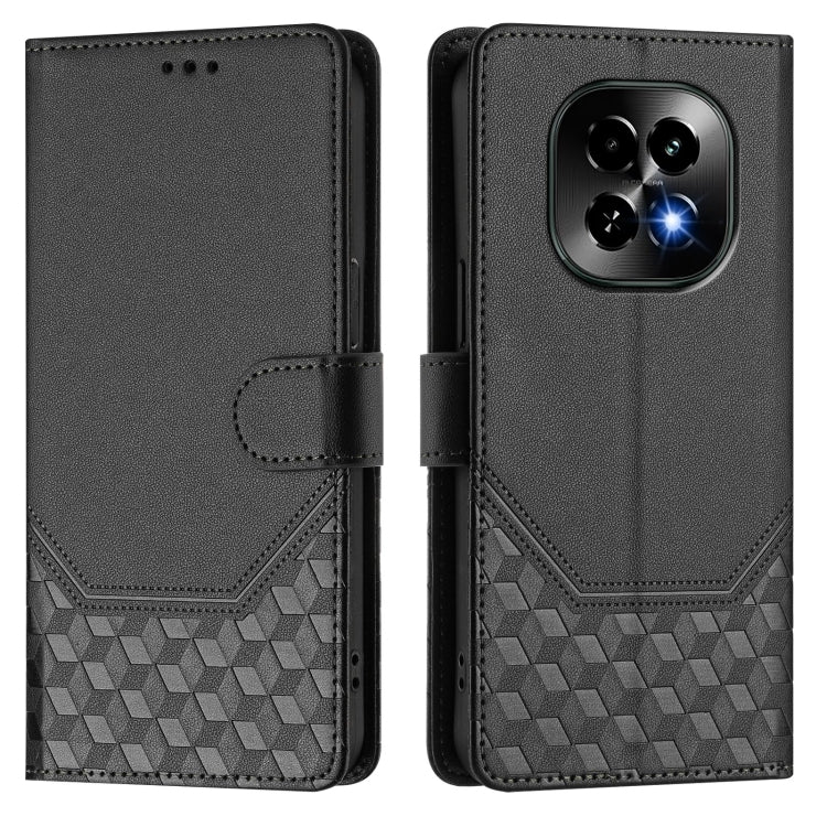 For Realme C63 5G Global Honeycomb Embossing RFID Leather Phone Case