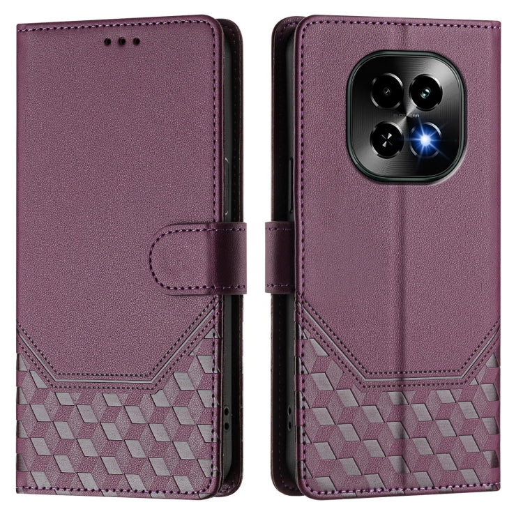 For Realme C63 5G Global Honeycomb Embossing RFID Leather Phone Case