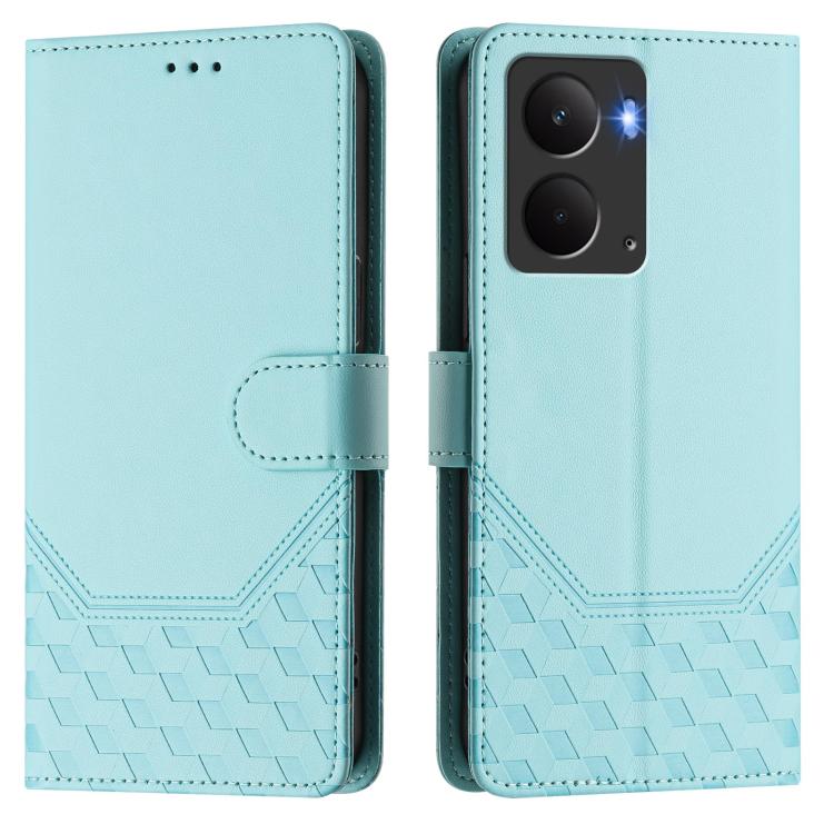 For Realme P3 5G Honeycomb Embossing RFID Leather Phone Case