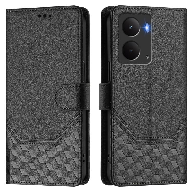 For Realme P3 5G Honeycomb Embossing RFID Leather Phone Case