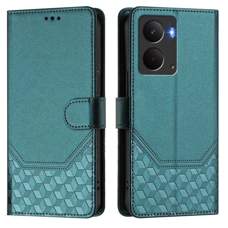 For Realme P3 5G Honeycomb Embossing RFID Leather Phone Case