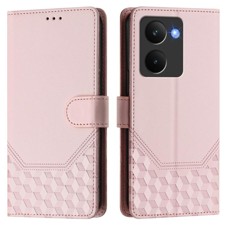 For Realme P3 Ultra 5G Honeycomb Embossing RFID Leather Phone Case