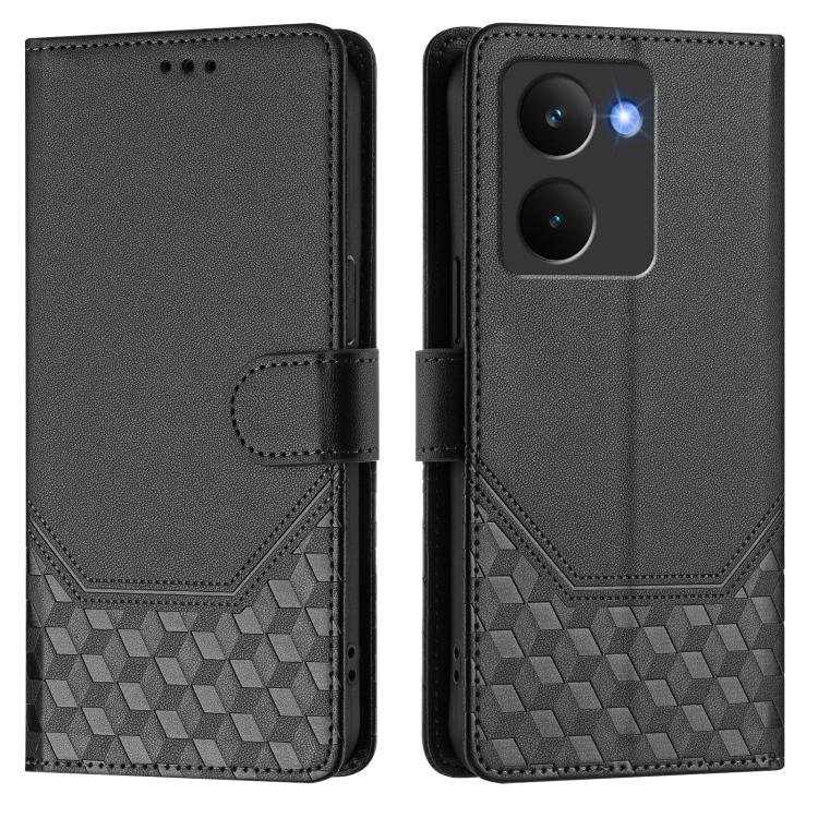 For Realme P3 Ultra 5G Honeycomb Embossing RFID Leather Phone Case
