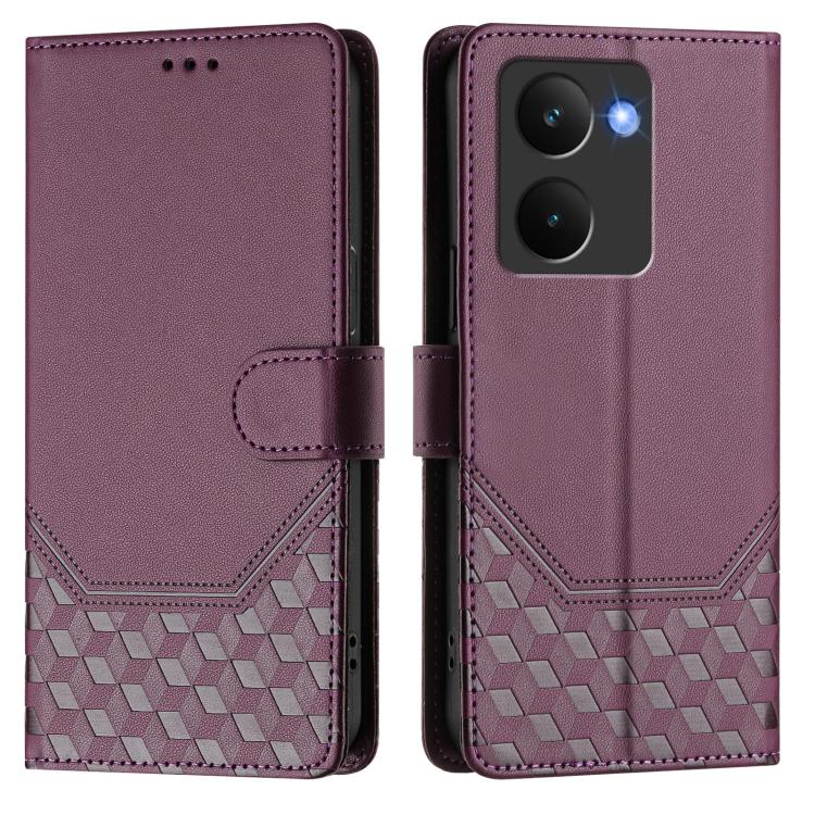 For Realme P3 Ultra 5G Honeycomb Embossing RFID Leather Phone Case