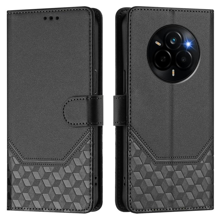 For Realme Narzo 80 Pro / 14 Pro 5G India Honeycomb Embossing RFID Leather Phone Case