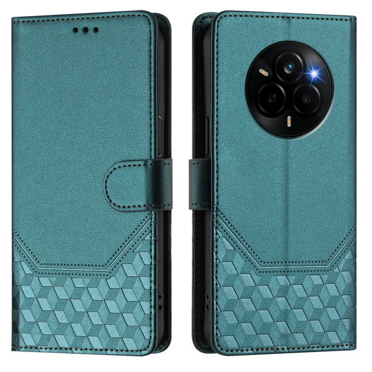 For Realme Narzo 80 Pro / 14 Pro 5G India Honeycomb Embossing RFID Leather Phone Case