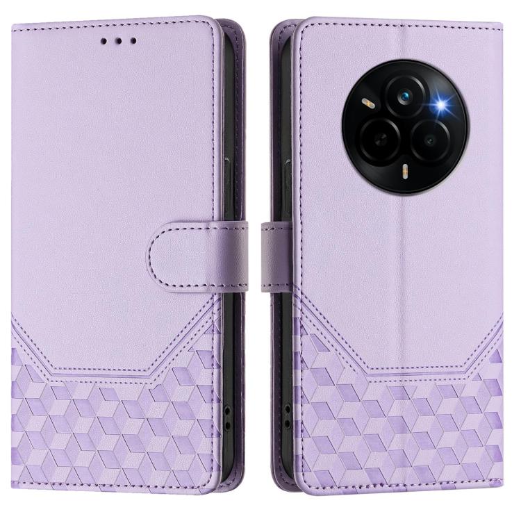 For Realme Narzo 80 Pro / 14 Pro 5G India Honeycomb Embossing RFID Leather Phone Case