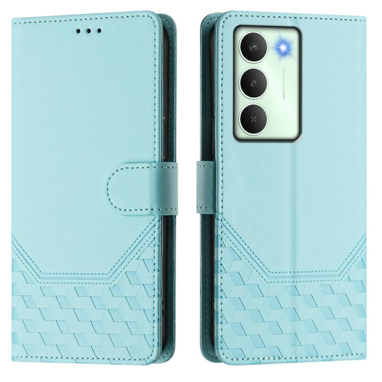 For Realme 14x Global / V70 5G / C75 5G Honeycomb Embossing RFID Leather Phone Case