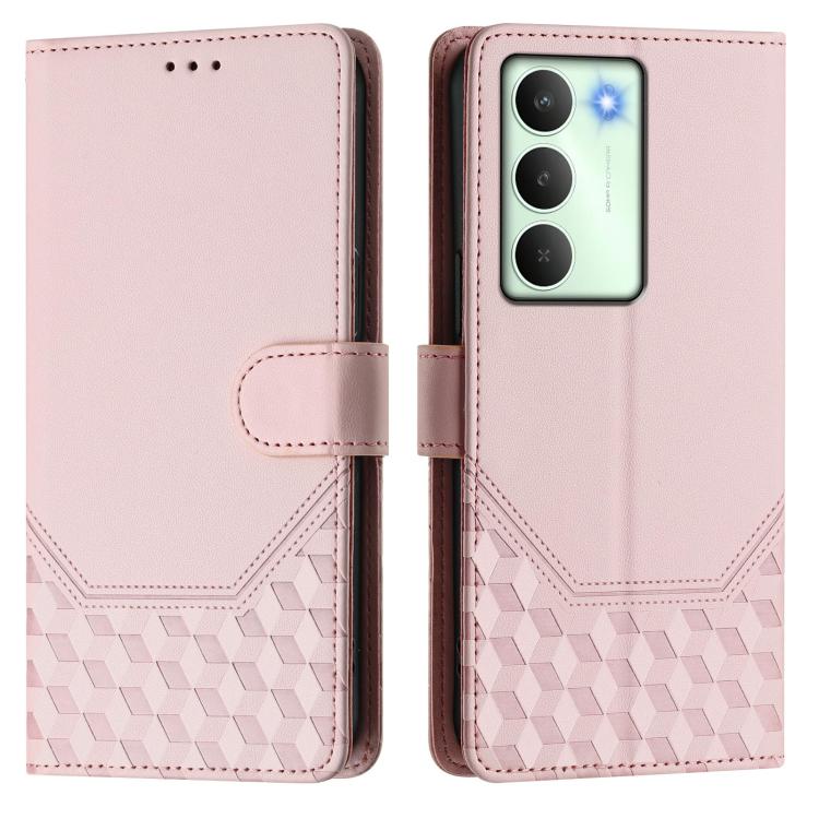 For Realme 14x Global / V70 5G / C75 5G Honeycomb Embossing RFID Leather Phone Case