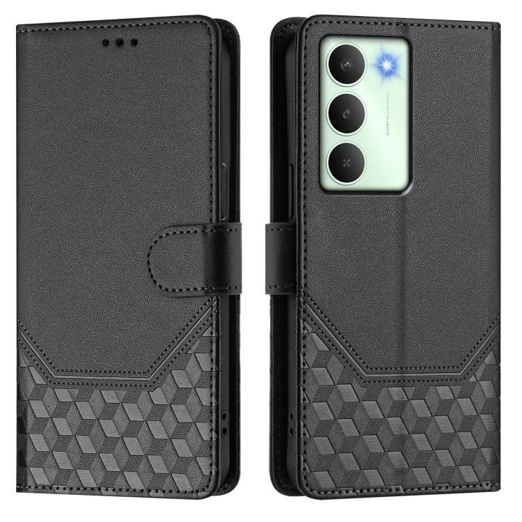 For Realme 14x Global / V70 5G / C75 5G Honeycomb Embossing RFID Leather Phone Case
