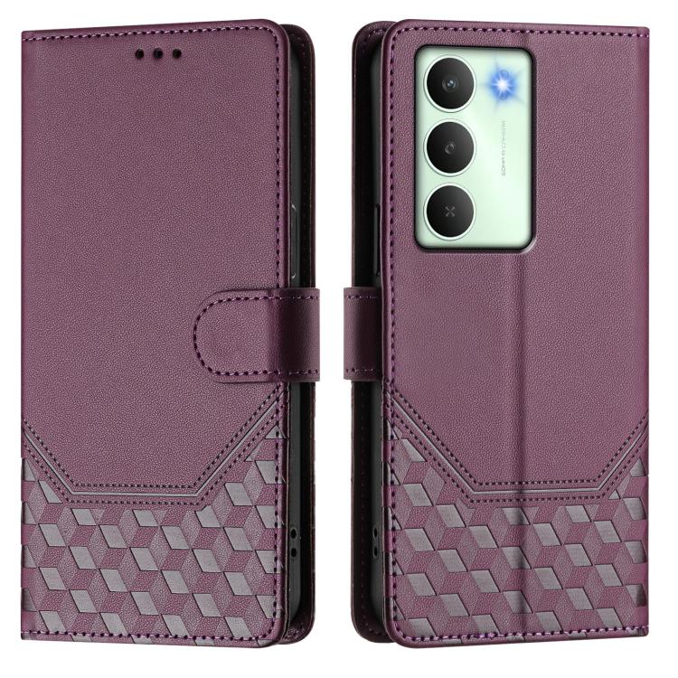 For Realme 14x Global / V70 5G / C75 5G Honeycomb Embossing RFID Leather Phone Case