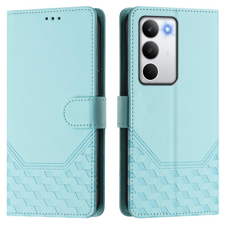 For Realme C71 4G Global Honeycomb Embossing RFID Leather Phone Case