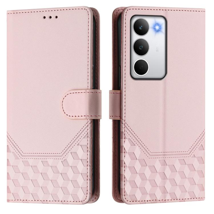 For Realme C71 4G Global Honeycomb Embossing RFID Leather Phone Case