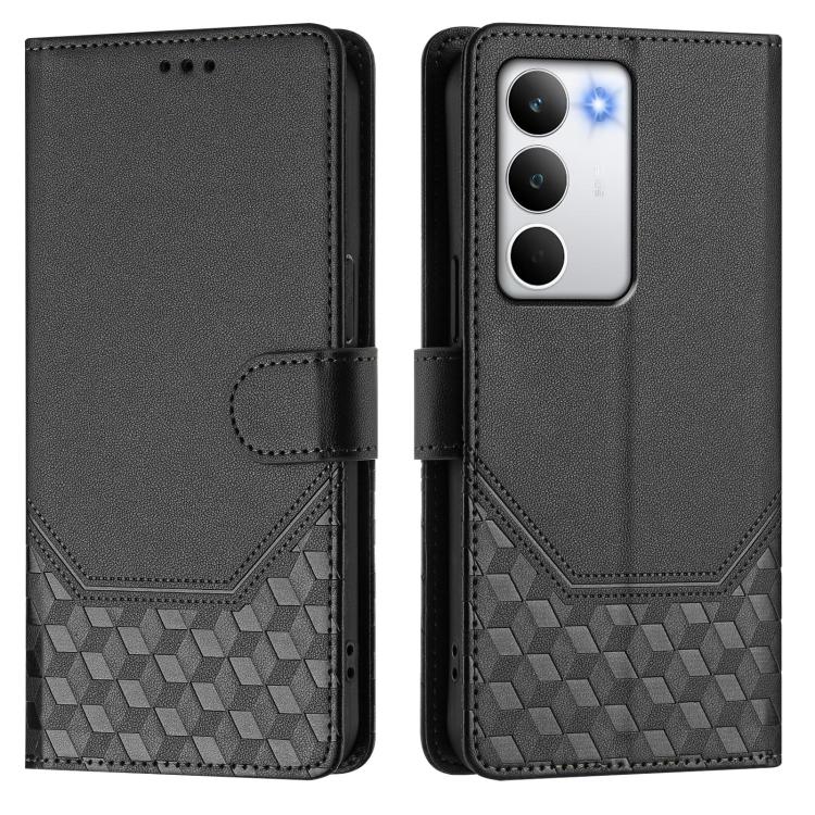 For Realme C71 4G Global Honeycomb Embossing RFID Leather Phone Case