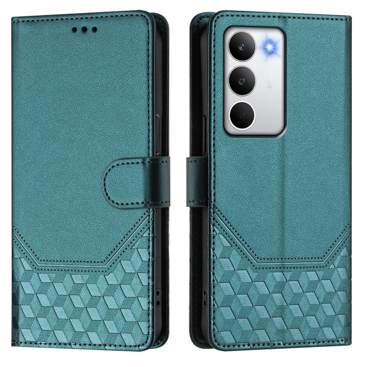 For Realme C71 4G Global Honeycomb Embossing RFID Leather Phone Case